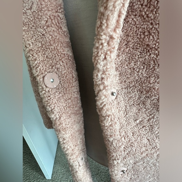 RACHEL ZOE Blush PINK Teddy Bear Coat Size Medium - Picture 8 of 14